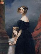 unknow artist Anne-Louise Alix de Montmorency, with her daughter oil painting on canvas